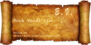 Bock Valéria névjegykártya