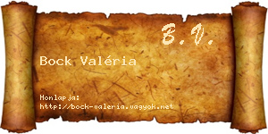Bock Valéria névjegykártya